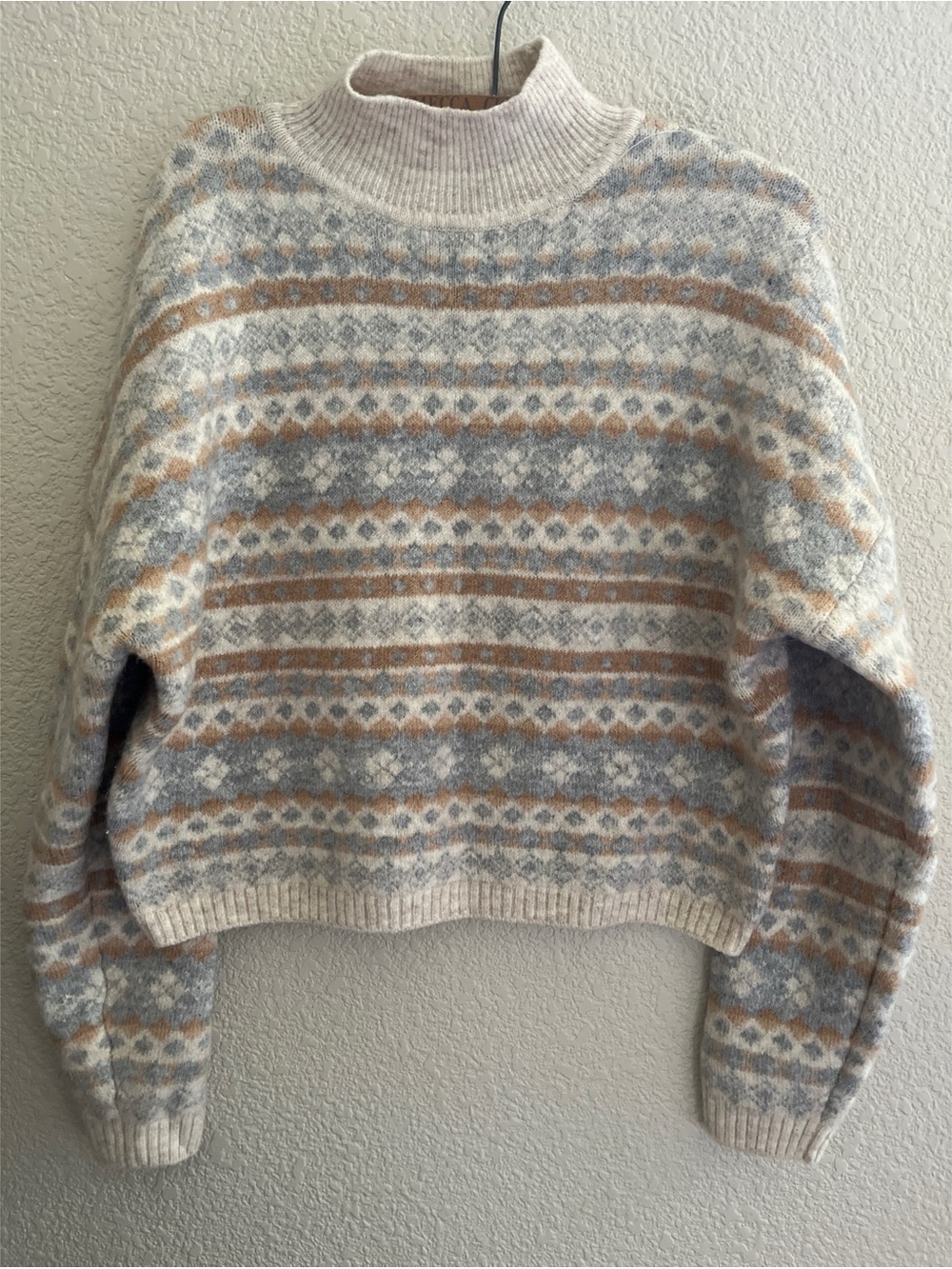 London Kaye Fair Isle Mock Turtleneck Women’s Size Medium